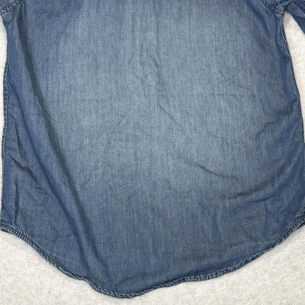 Tommy Hilfiger Boys M 12-14 Denim Button Up‎ Shirt Medium Blue Chambray